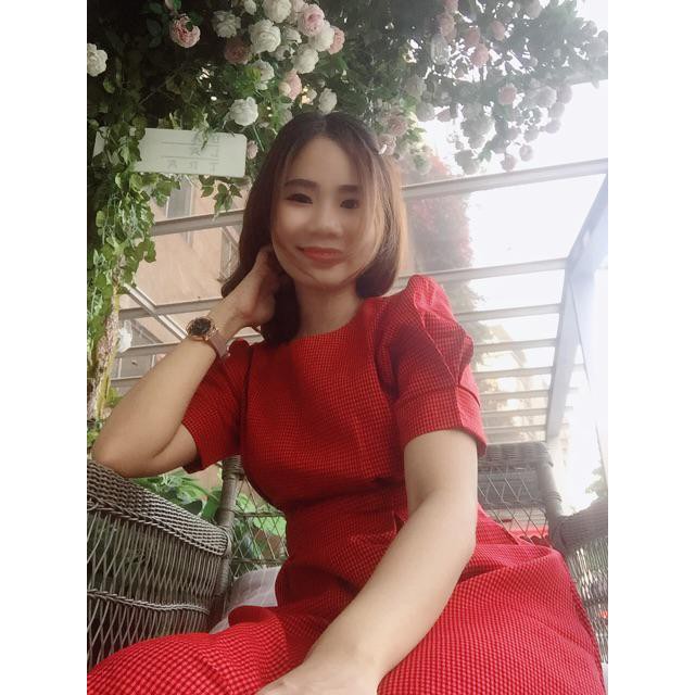 Đầm Nữ Đỏ Caro Tay Xếp Li (KÈM ẢNH THẬT) | BigBuy360 - bigbuy360.vn
