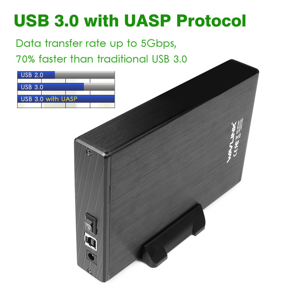 WAVLINK Hard Drive Disk Enclosure USB 3.0 to SATA External Case (3.5&quot;)