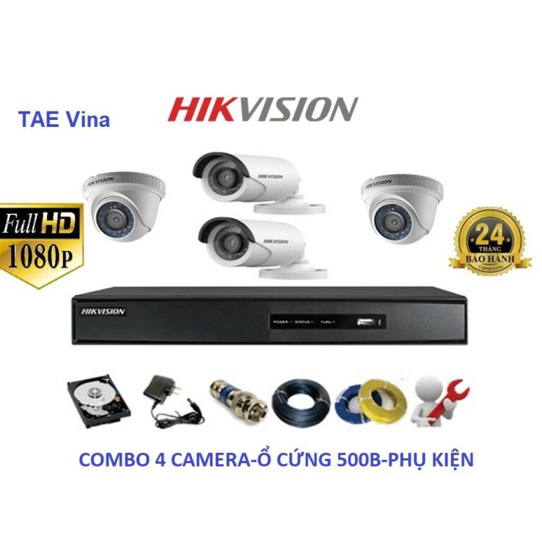 Trọn Bộ Camera Giám Sát HikVison FullHD 2.0 MP Chính Hãng