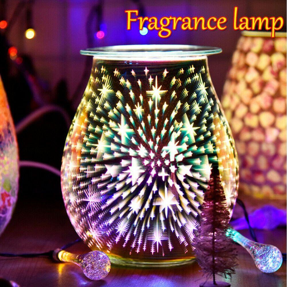 LEISURE Đèn Ngủ Bằng Kính Họa Tiết 3D Sáng Tạo