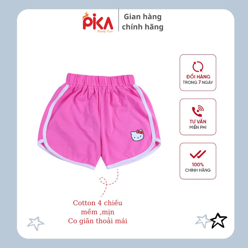Quần short đùi - PIKA KIDS - chất liệu 100% cotton kiểu dáng khoẻ khoắn - cho bé gái từ 10-33kg