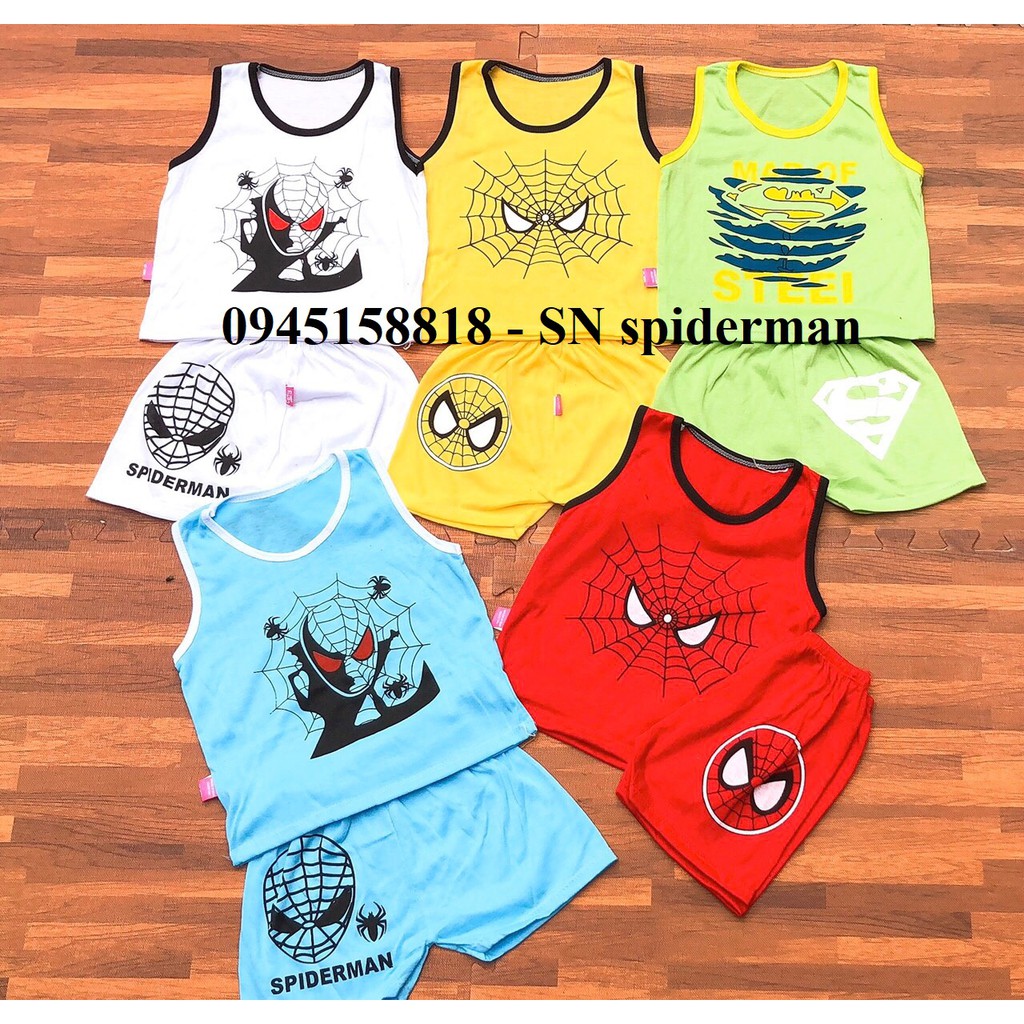 Set 5 bộ sát nách spiderman cho bé từ 3-14kg