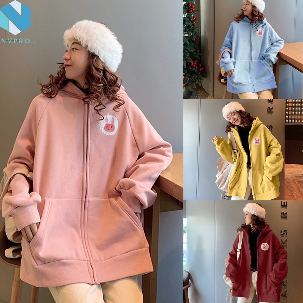 [Video thực tế] Áo khoác thêu thỏ ngọc chất liệu nỉ ngoại form rộng C001 | BigBuy360 - bigbuy360.vn