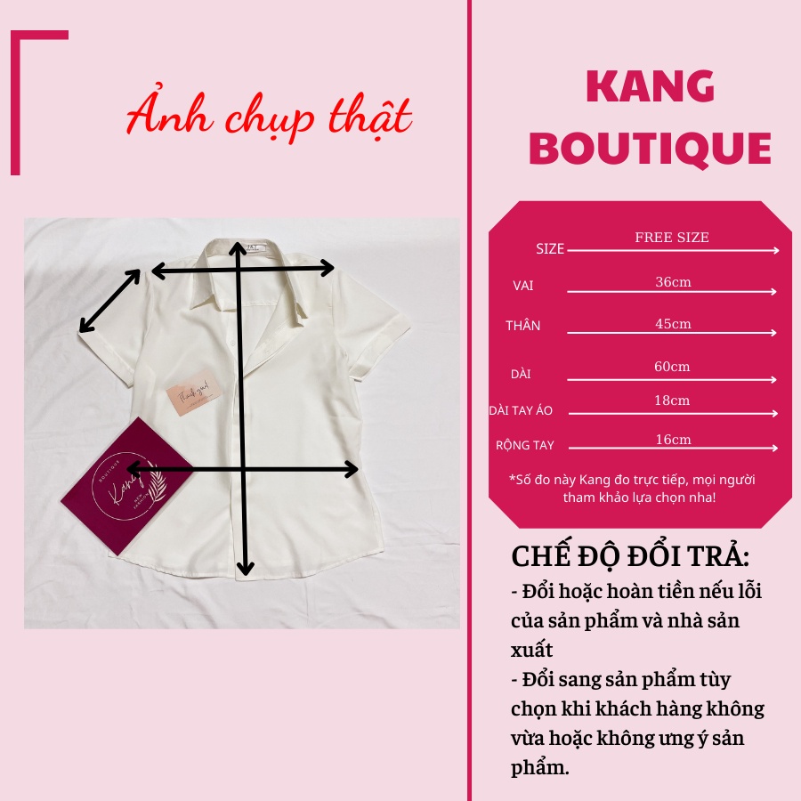 Áo Sơ Mi Trắng Nữ Kiểu Form Rộng Tay Ngắn Công Sở Kang Boutique MÃ SM009