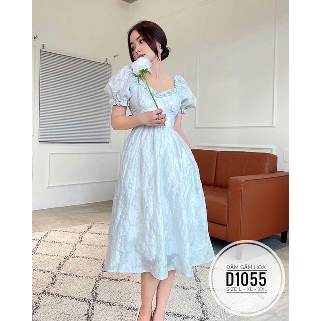 Bigsize Đầm gấm hoa D1055