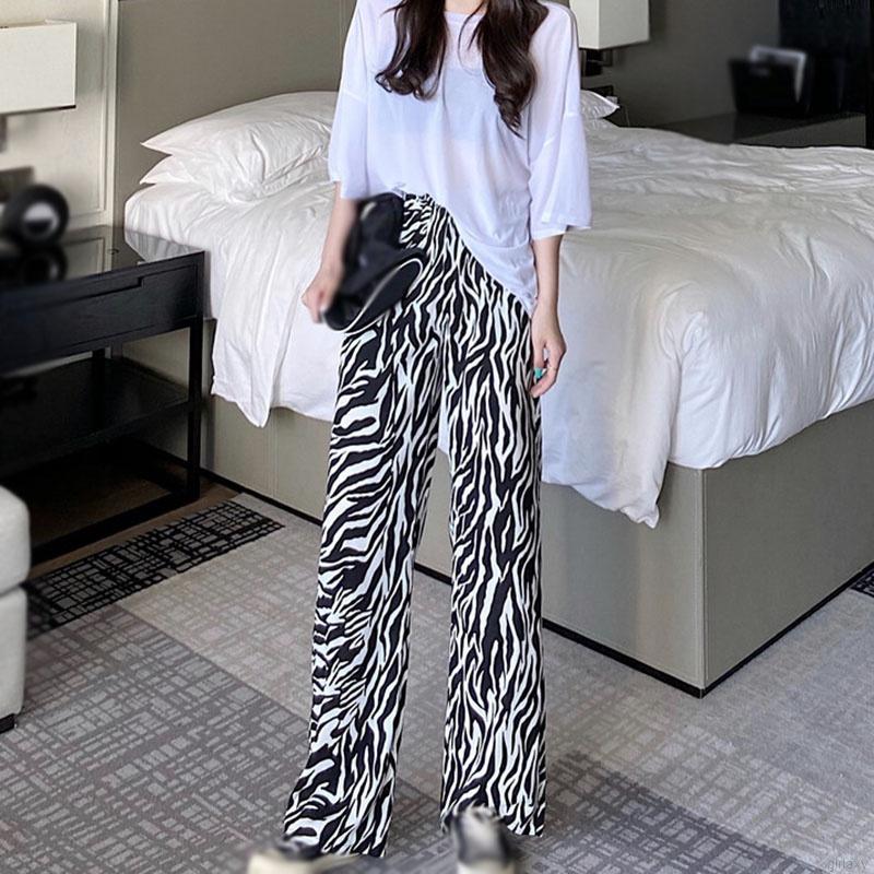 Quần Dài Họa Tiết Ngựa Vằn Thiết Kế Thời Trang Dành Cho Nữ