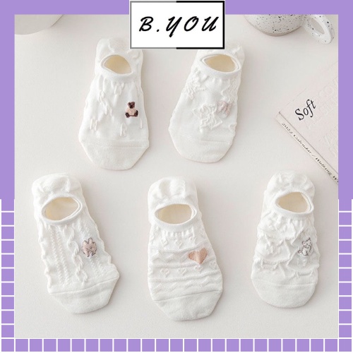 Tất nữ không cổ họa tiết thanh lịch phong cách hàn quốc chất liệu co dãn thấm hút mồ hôi