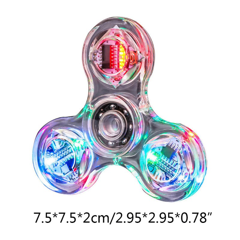 Con quay đồ chơi Edc trong suốt có đèn led giảm căng thẳng