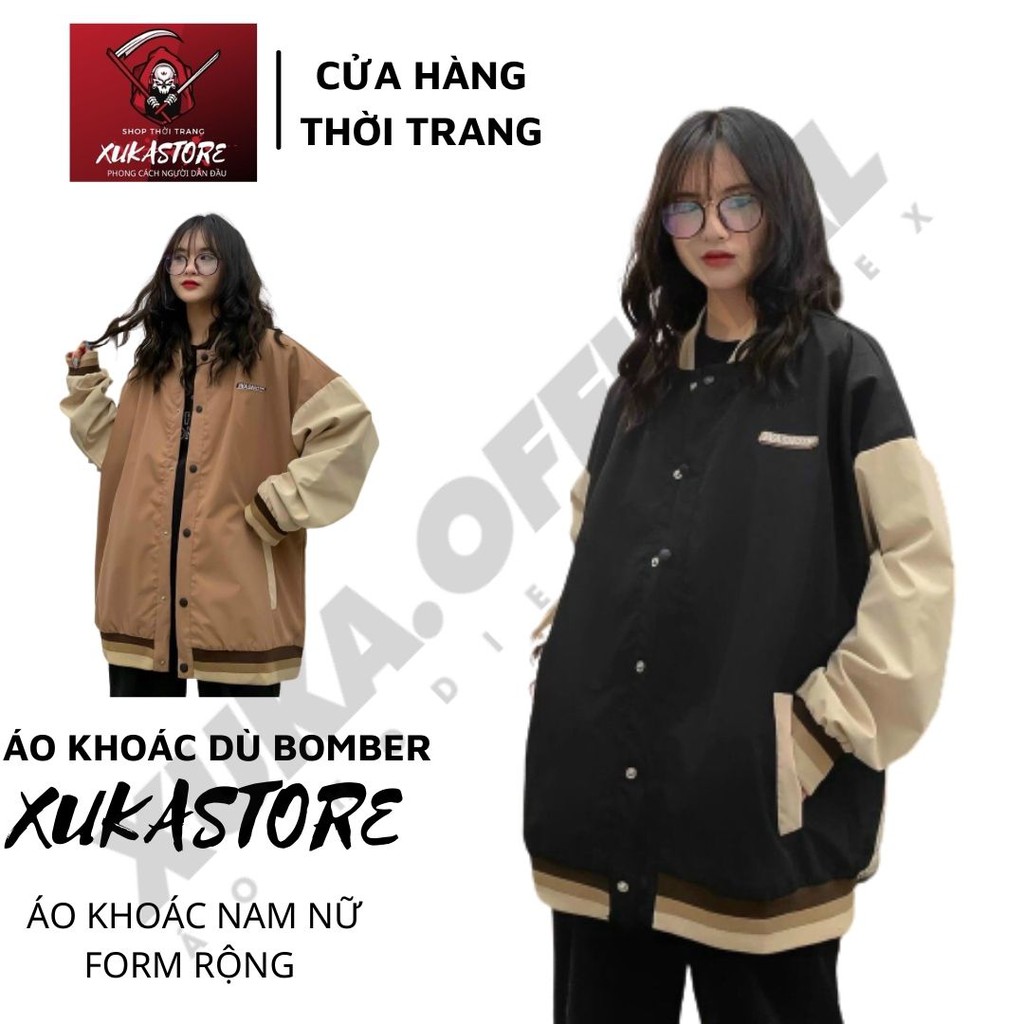 Áo khoác dù bomber form rộng nam nữ và cặp đôi XUKA SHOP , phong cách unisex có 2 màu trẻ trung | BigBuy360 - bigbuy360.vn