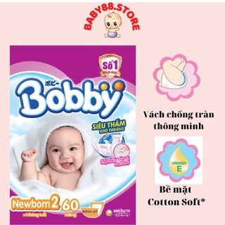 Miếng lót sơ sinh Bobby Newborn 2-60 miếng kẹp