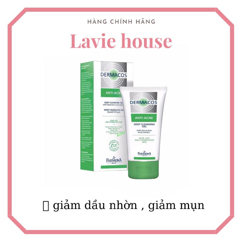 Sữa rửa mặt giảm nhờn DERMACOS