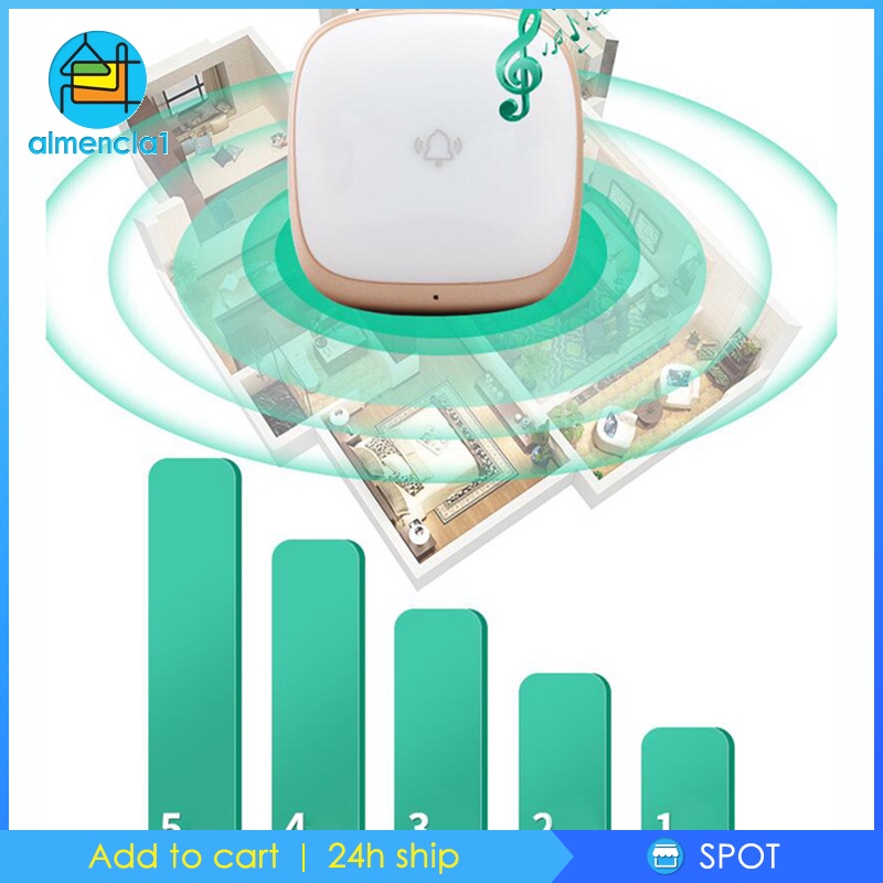 Chuông Cửa Không Dây 5 Mức Âm Thanh Đèn Led Màu Trắng Cho Bé