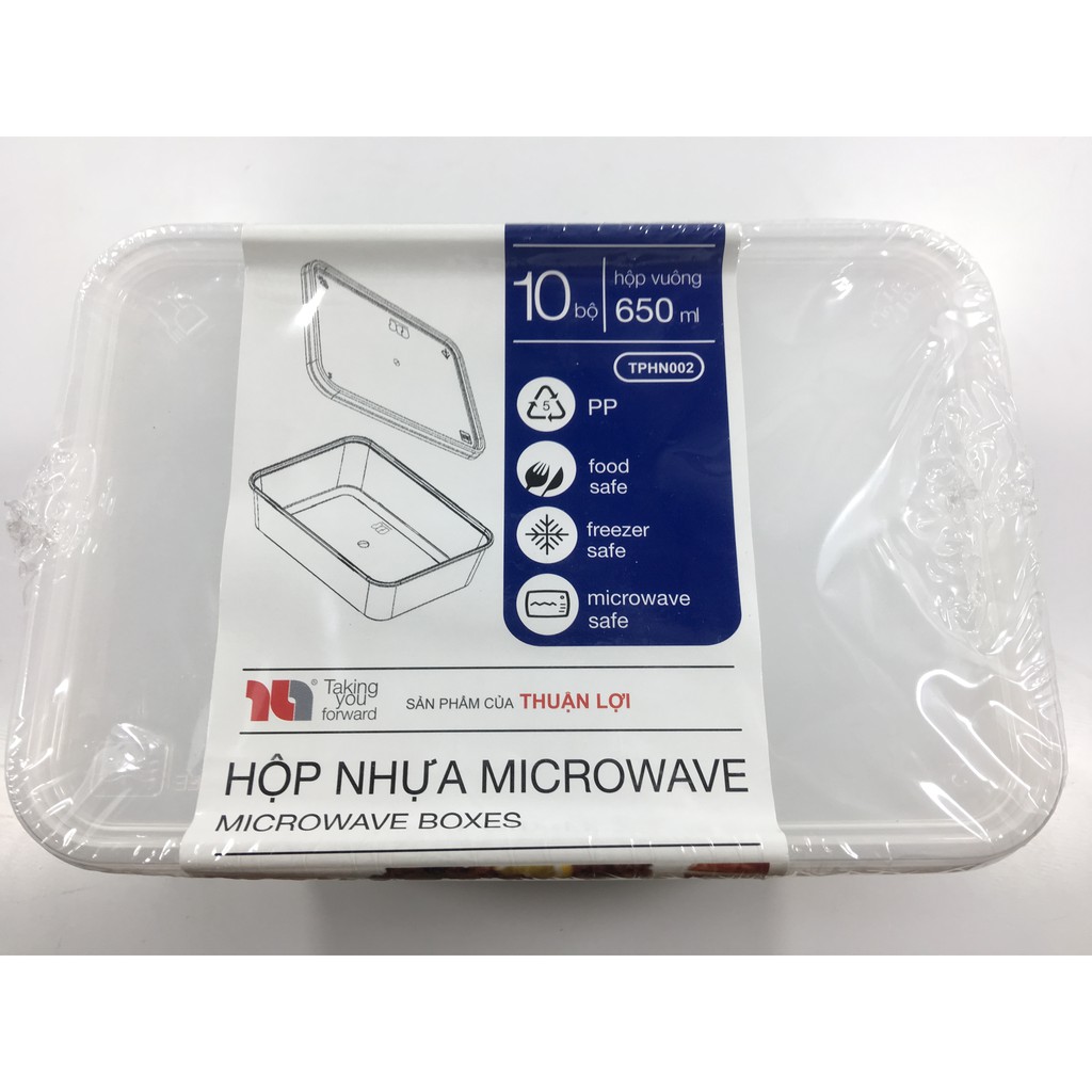 10 hộp nhựa đựng và bảo quản thực phẩm microwave thuận lợi 550ml/650ml | BigBuy360 - bigbuy360.vn