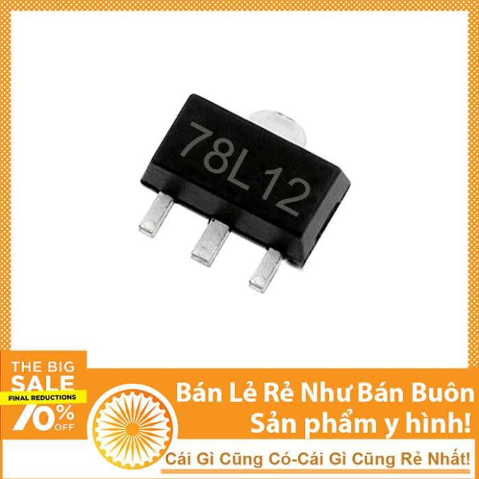 Linh Kiện IC Ổn Áp Nguồn 12V 78L12 0.1A SOT-89 Chân Dán