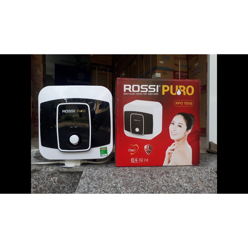 Bình nóng lạnh Rossi puro 15SQ 15 lít vuông mới nhất 2021