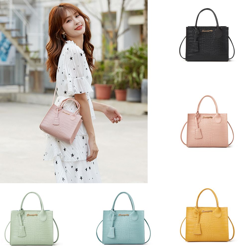 Túi đeo chéo vân da cá sấu màu kẹo phong cách Hàn Quốc thời trang cho nữ