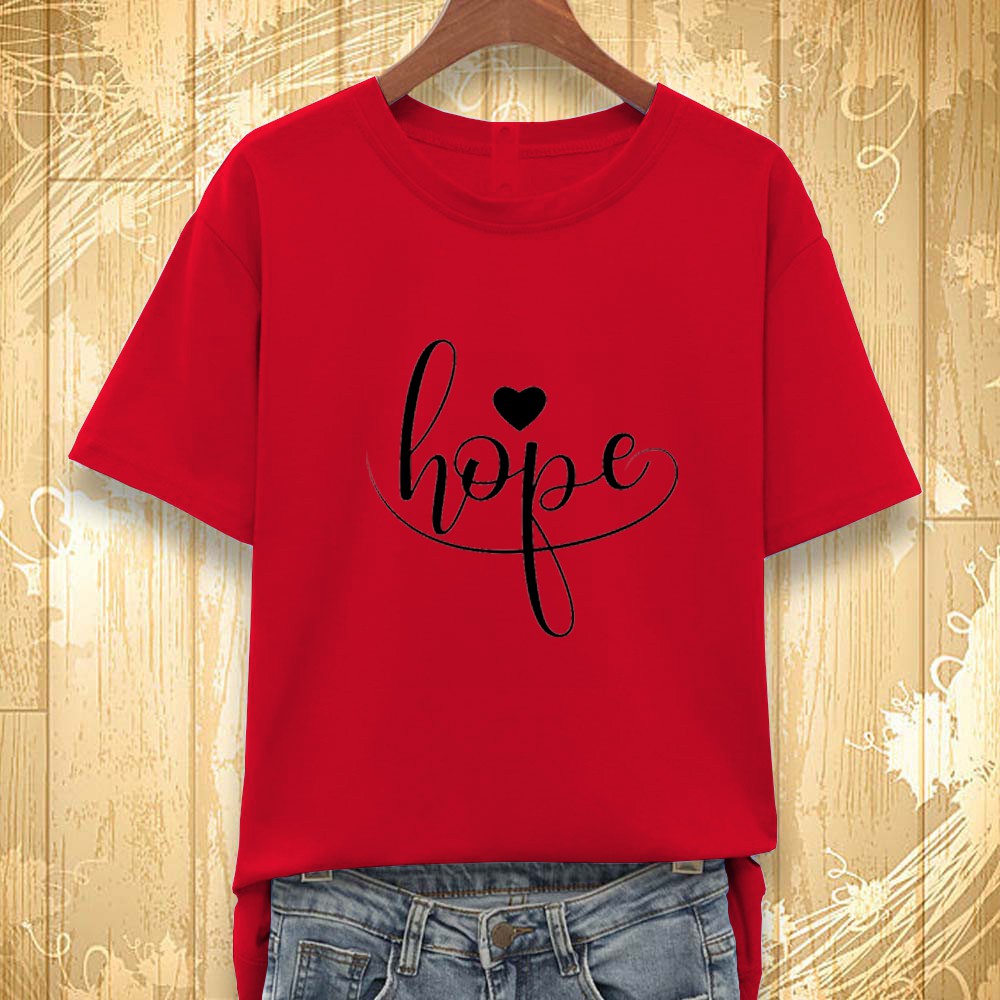 Áo thun nữ in chữ HOPE thời trang Everest KM505