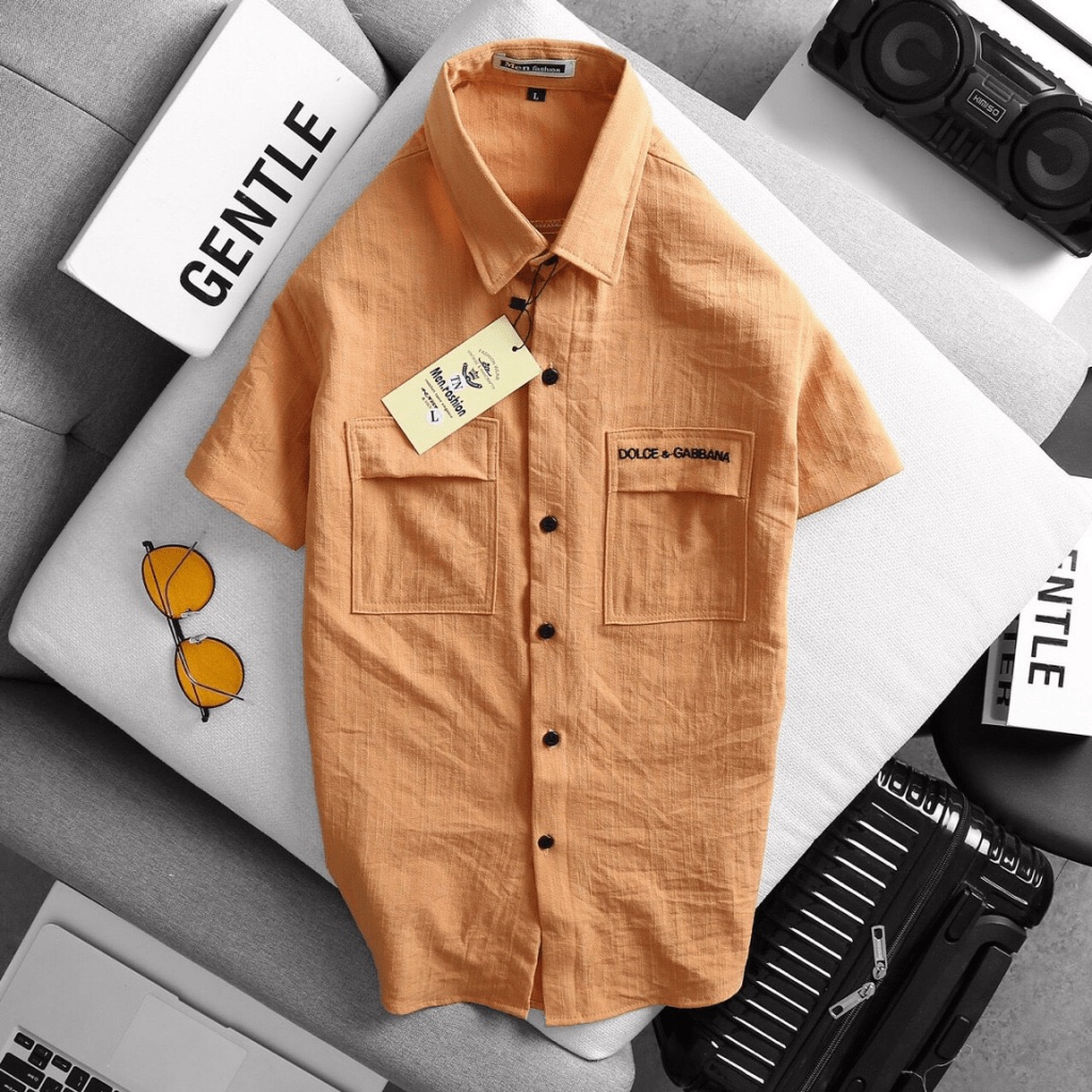 [FREE SHIP] ÁO SƠ MI NAM CHẤT ĐŨI LENIN DOLCES TAY NGẮN PHONG CÁCH THỜI THƯỢNG LỊCH LÃM