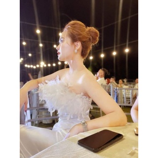 ❤️❤️❤️Đầm cup viền lông vũ ❤️Sang chảnh