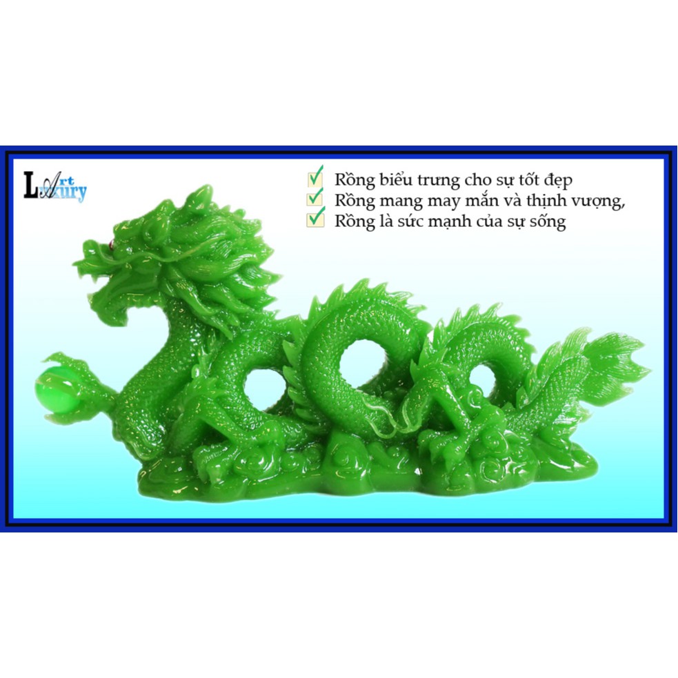 Tượng Rồng xanh ngọc 24cm để bàn cao cấp, Tượng Rồng phong thủy mang may mắn thành công TPTR1005 - Luxury Art | BigBuy360 - bigbuy360.vn