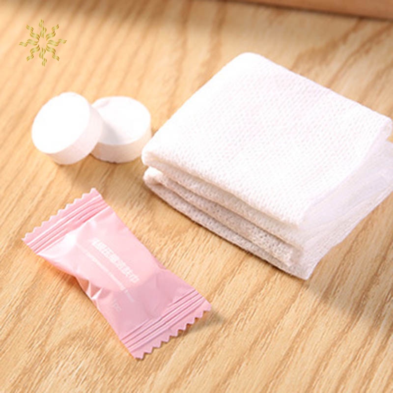 Khăn mặt viên nén đóng túi viên kẹo Candy màu hồng
