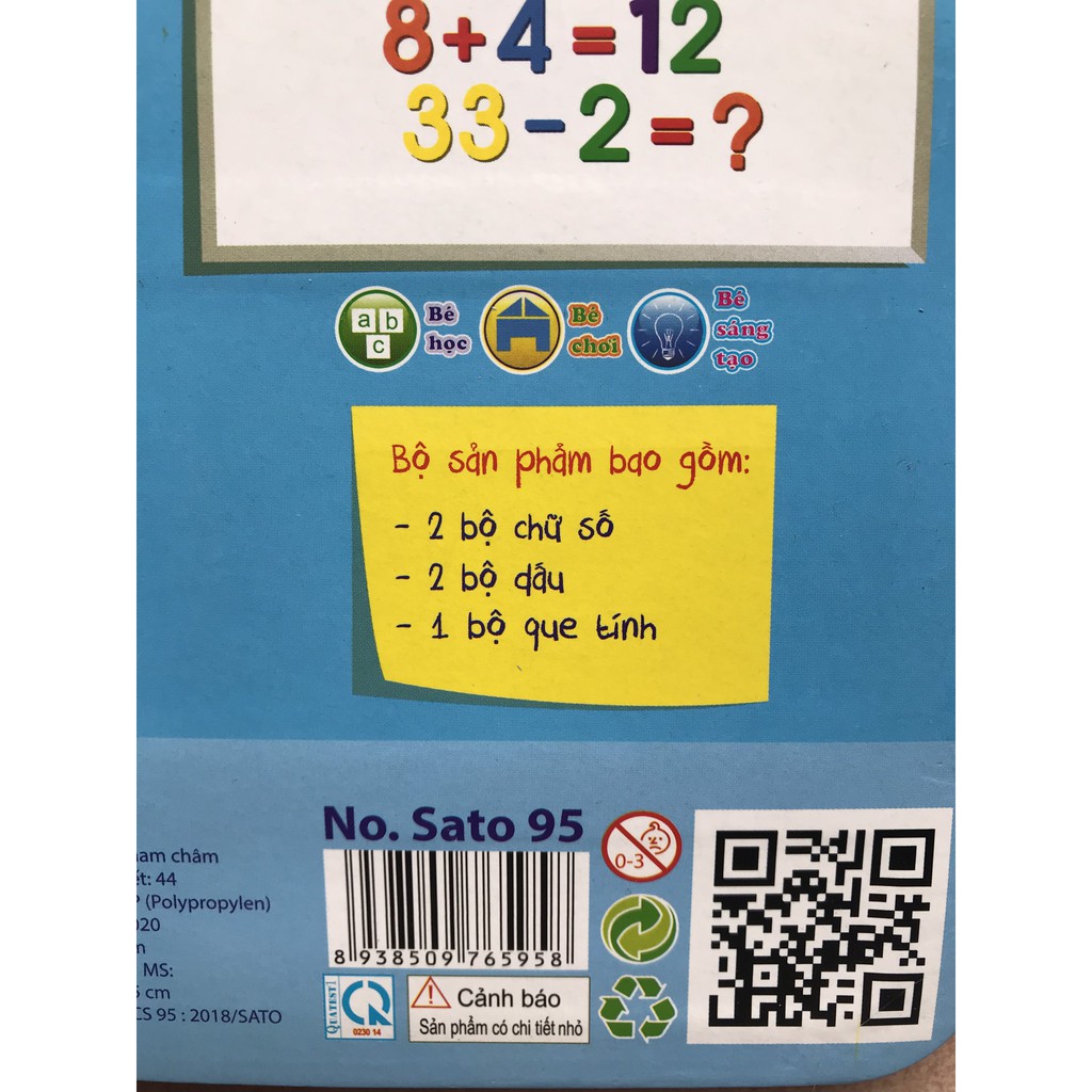 Bộ Chữ Số Nam Châm Kèm Que Tính Sato- Giúp Bé Làm Quen Với Chữ Số Và Phép Tính