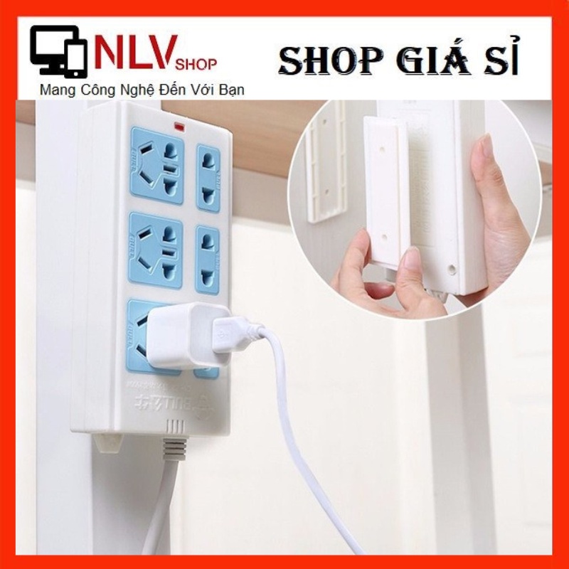 Bộ Giá đỡ ổ điện dán tường, Giá treo, móc treo Modem, cục phát wifi, remote, vật dụng treo tường chắc chắn