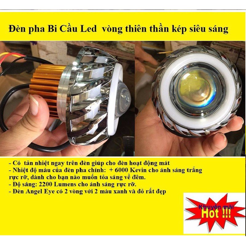 ĐÈN PHA LED BI CẦU CÓ VÒNG THIÊN THẦN