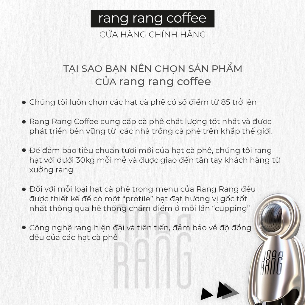 Cà Phê Nguyên Chất Arabica - Vietnam Caturra Rang Rang Coffee 250g và 500g