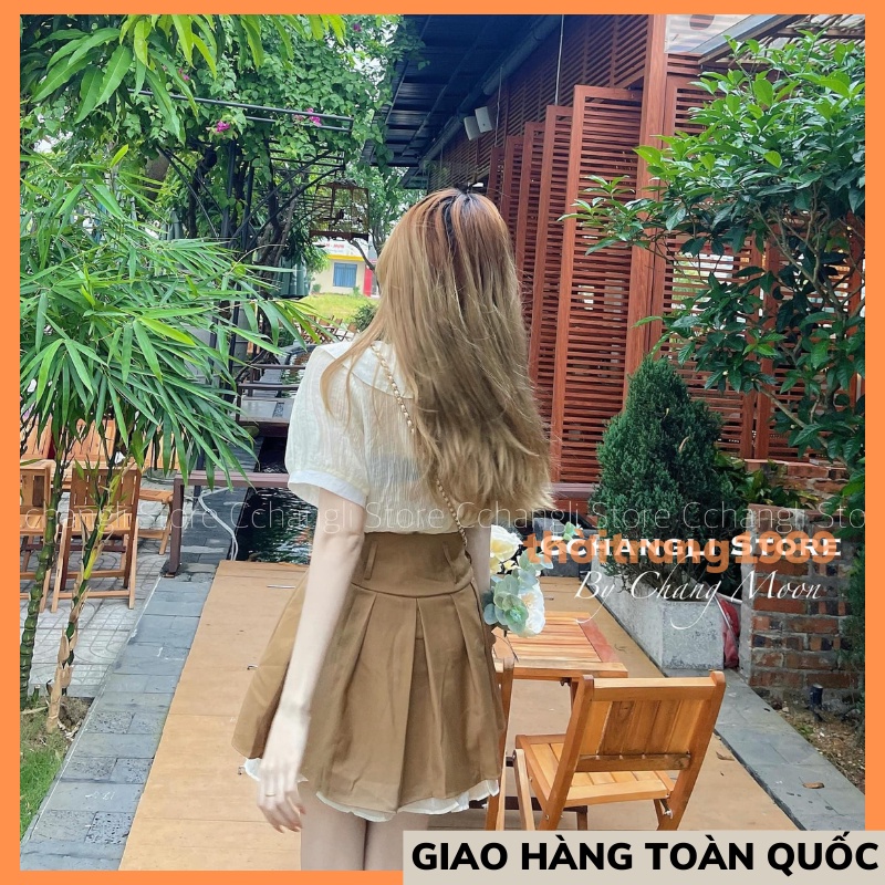 Set Váy + Áo Sơ Mi 💖 Chân Váy Xếp Ly Có Đai Rời Kèm Áo Sơ Mi Cổ Nhọn Siêu Xinh THỜITRAMH1989