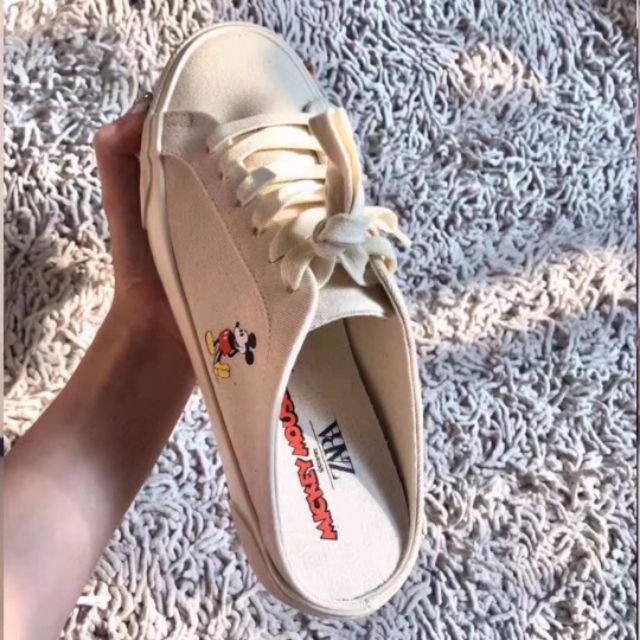 [Mã FAGREEN245 giảm 10% tối đa 30K đơn 99K] Giày thể thao hở gót Zara họa tiết chuột Mickey cho nữ | BigBuy360 - bigbuy360.vn
