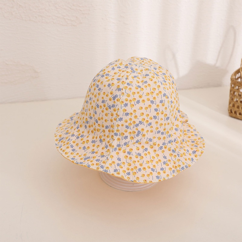 Nón Bucket Hai Mặt Họa Tiết Hoa Thời Trang Đi Biển Mùa Hè Cho Bé