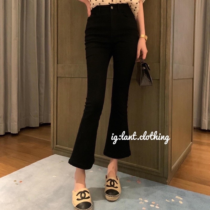 quần jean ống loe rách 1 bên( ảnh thật lant.clothing) | BigBuy360 - bigbuy360.vn