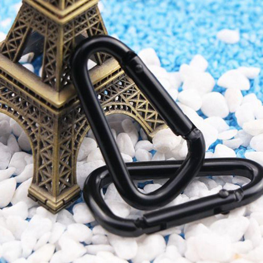 Móc Khóa Carabiner Hình Chữ D Bằng Hợp Kim Nhôm Màu Đen