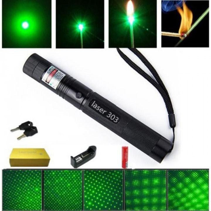 Đèn laser - bút laze lazer 303 tia xanh / đỏ cực sáng công suất lớn chiếu xa 3km