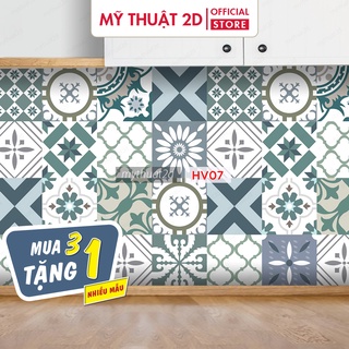 [Nhiều mẫu] Decal Gạch Bông Mua 3 sét tặng 1 sét, dán bếp, tường, nhà tắm, kt 120x60cm/set