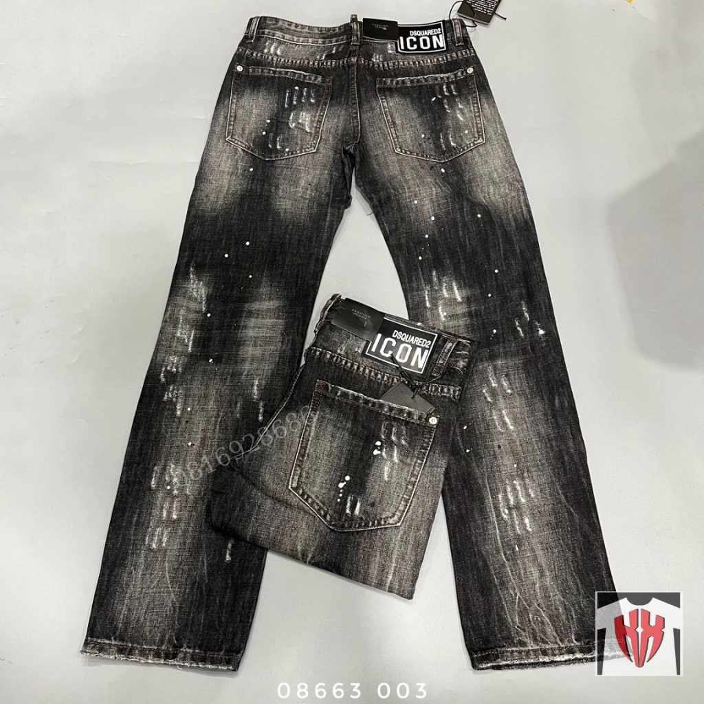 Quần Jean Nam Ống Xuông Đẹp - Quần Bò Xuông Nam Vải Cao Cấp Không Phai, Họa Tiết Rách Hot Nhất-KXSHOPMEN-8663