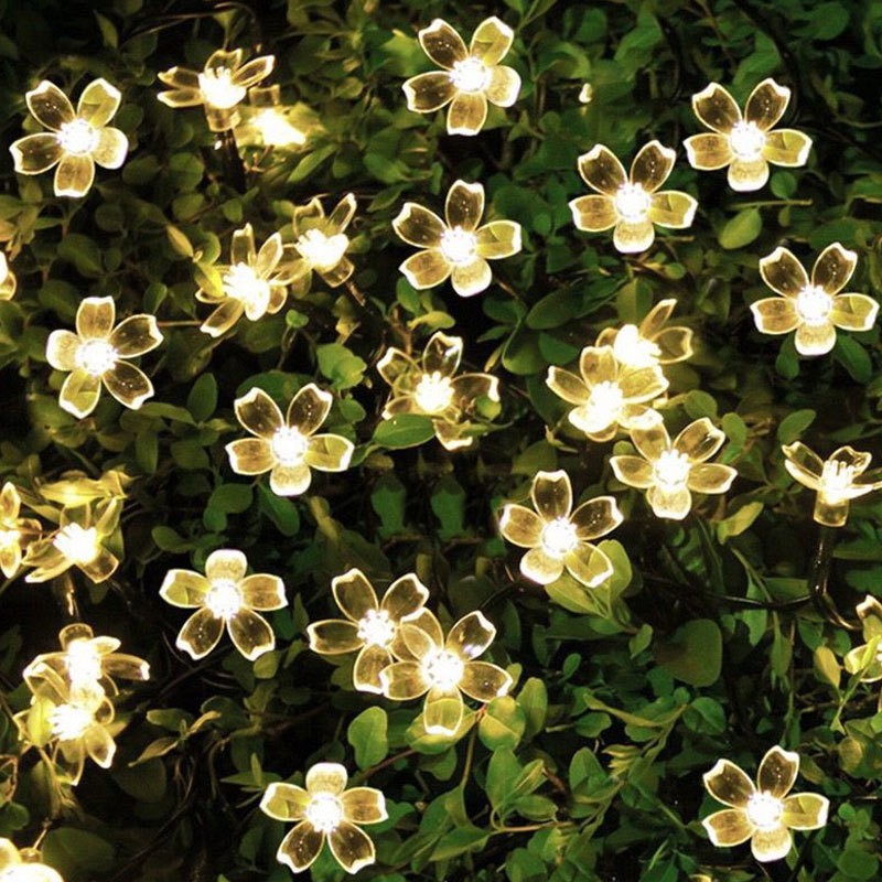 Dây đèn 10m gắn bóng LED hình hoa anh đào với phích cắm EU 220V dành cho dịp lễ hội/Giáng Sinh