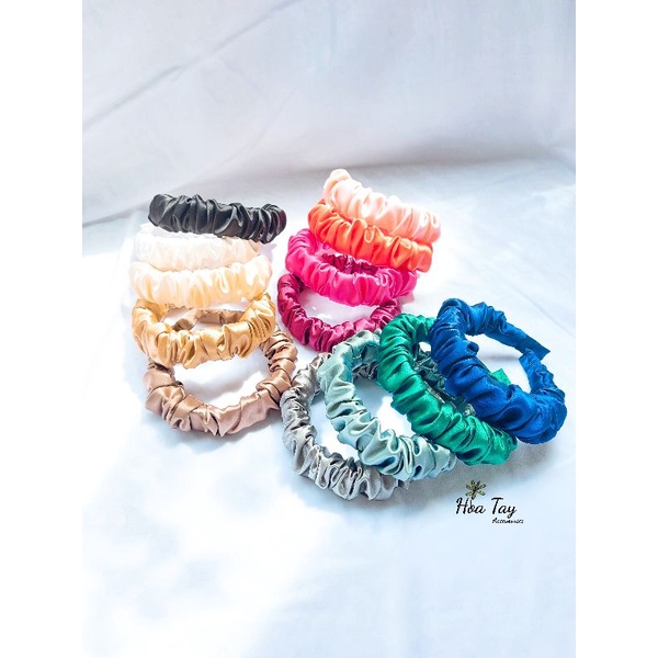 CÀI TÓC, BĂNG ĐÔ TÓC NHÚN PHI LỤA BẢN TO (Headband Scrunchies)