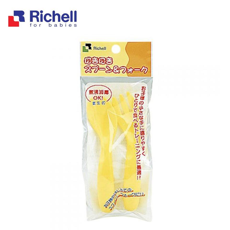 Bộ thìa nĩa cong Richell RC42740