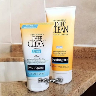 Sữa rửa mặt làm sạch sâu Neutrogena Deep Clean Cream Cleanser / Gentle Scrub