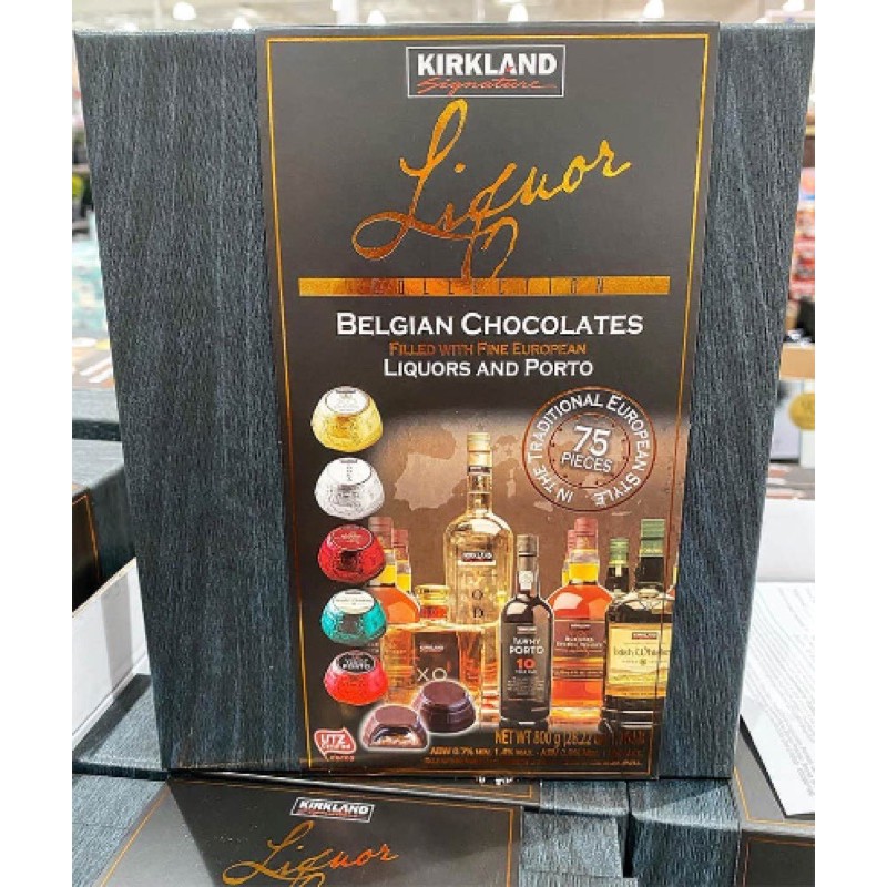 ➤Hộp 75 viên Socola rượu Kirkland Signature Liquor Belgian Chocolates Liquors