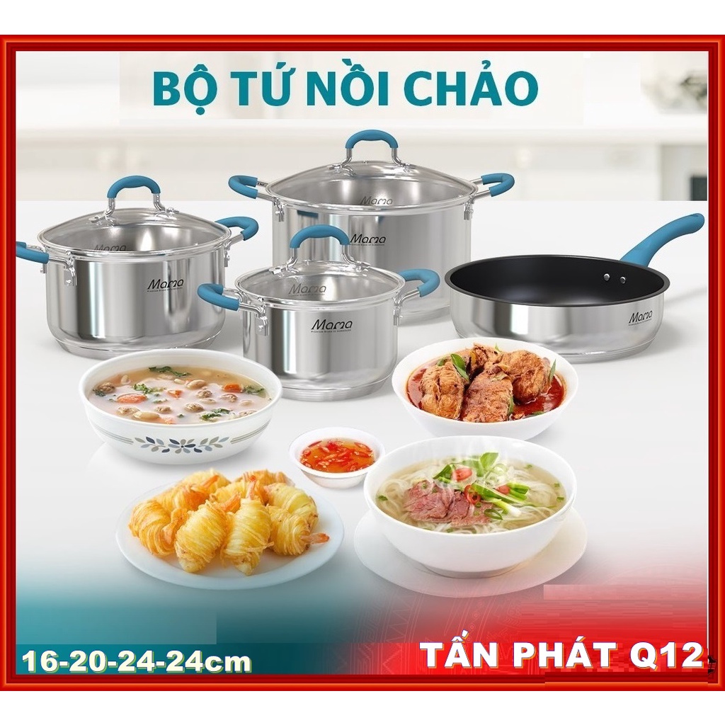 BỘ NỒI CHẢO INOX 5 ĐÁY SUNHOUSE MAMA SHG506