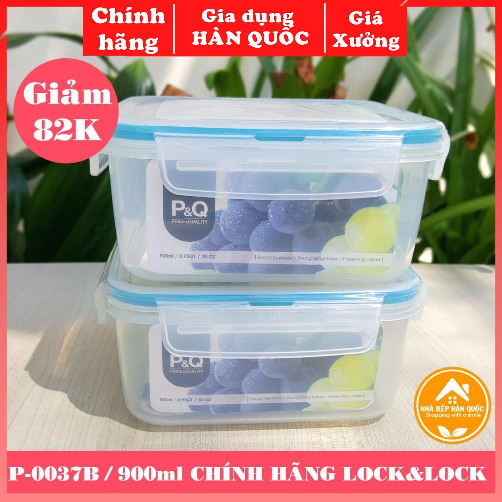 Hộp nhựa đựng thực phẩm, hộp bảo quản thực phẩm, hộp đựng thức ăn Lock&Lock 900ml P-037B [Chính hãng+Freeship]