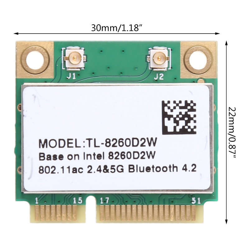 Thẻ Wifi Băng Tần Kép LIDU1 8260HMW AC 2 4G + 5G Mini PCIe