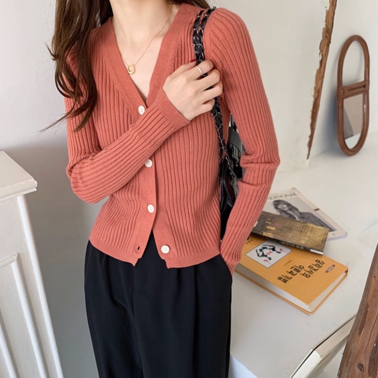 Áo cardigan len khoác dệt kim tay dài ulzzang kiểu Hàn Quốc dày dặn T2A9