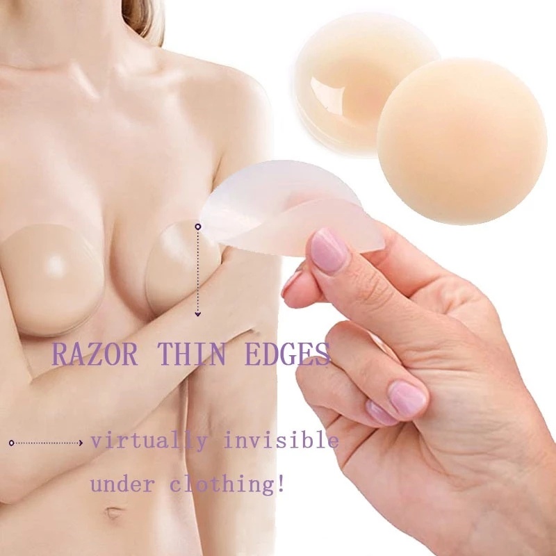 Miếng Dán Ngực Hình Tai Thỏ Bằng Silicone Tự Dính Tiện Dụng Cho Nữ