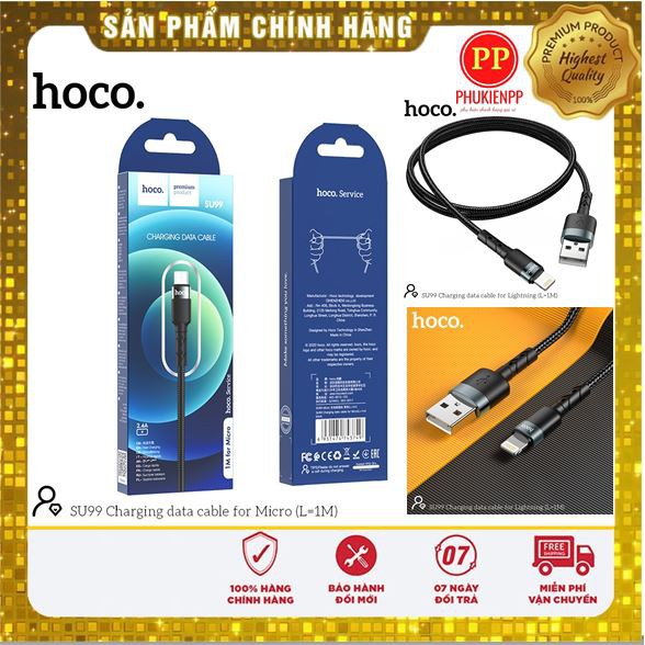 Dây cáp sạc Hoco SU99 ( X14 ver 2.0).sạc nhanh Max 60W, dài 1M có bọc dù chống đứt