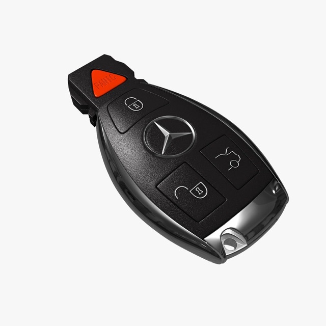 Bao da kèm móc khoá Thông Smart key  Mercedes  3 nút