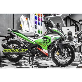 Tem trùm exciter 150 gofun xanh bạc